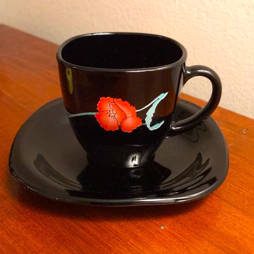 Made In France Stamped Demitasse Espresso Cup and Saucer - Picture 12 of 13